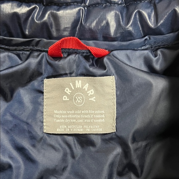 Primary Unisex Puffer Jacket - Navy with Rainbow Stripes - Picture 4 of 6